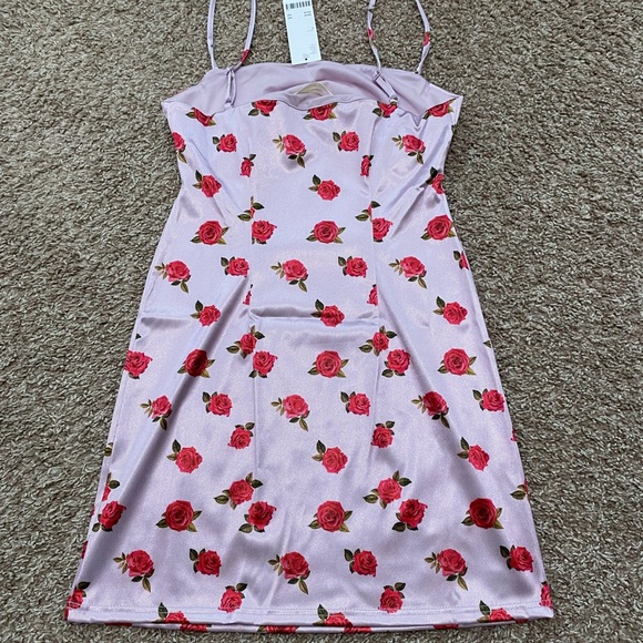 Urban Outfitters Printed Sateen Skimming Mini Dress NWT - Picture 7 of 8